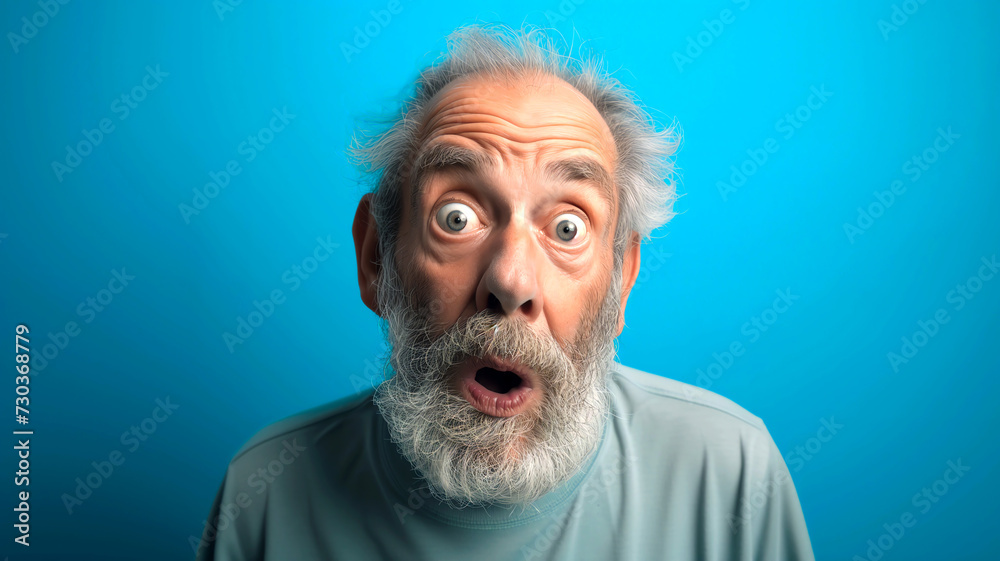 funny surprised expression elderly man beard funny surprised expression elderly man beard