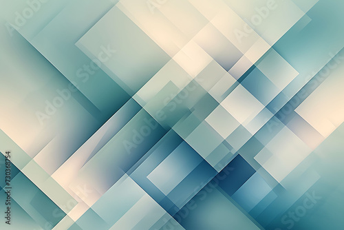 Abstract Geometric Background, Blue and Green Tones, Pixelated Design