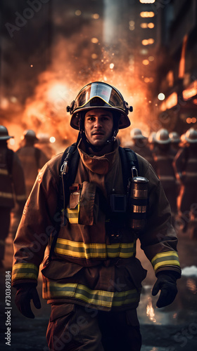 Porttrait of a fireffighter, firefighter, portrait © MrJeans