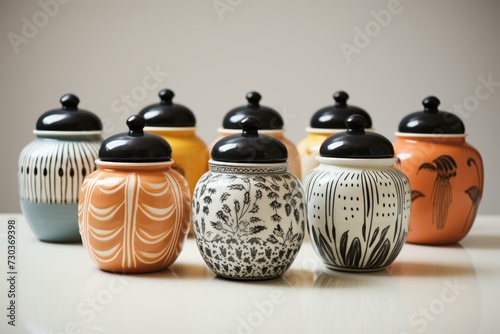 Vintage Ceramic tea caddies. Drinks ceramic. Generate Ai
