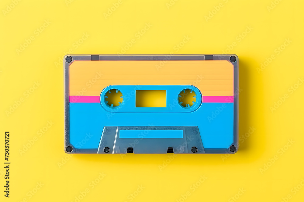 Old cassette for tape recorder. 80s, 90s nostalgia.
