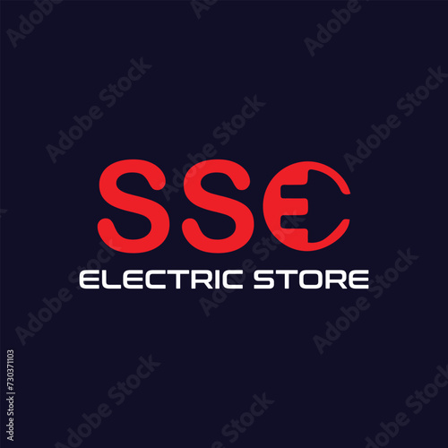 letters sse electric thunderbolt logo design vector photo