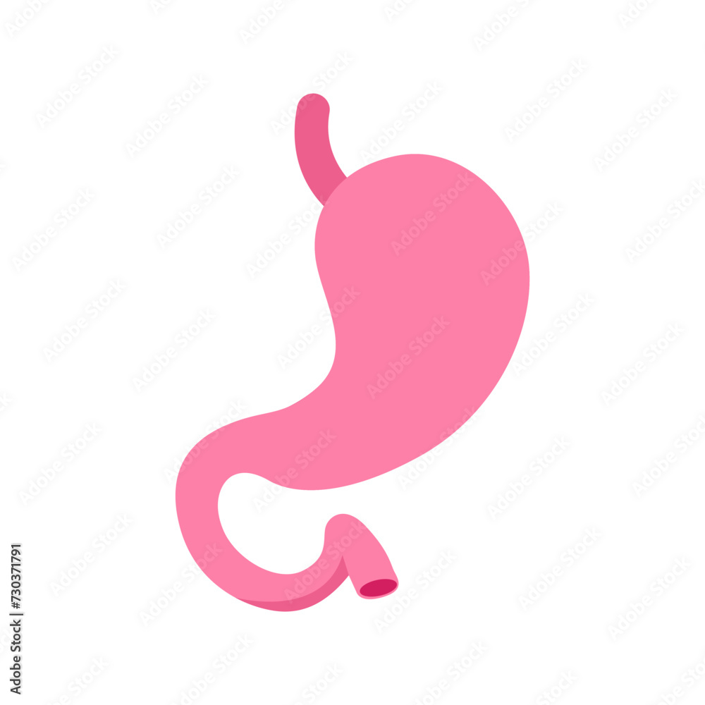 Set of stylized stomach icons in shades of pink, depicting various states of stomach health and conditions Set of stylized stomach icons in shades of pink, depicting various states of stomach health and conditions