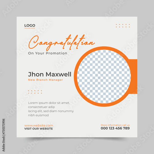 job congratulation social media post. dgital agency promotion post. business flyer template design. congratulation social media template design ehite and blue post design