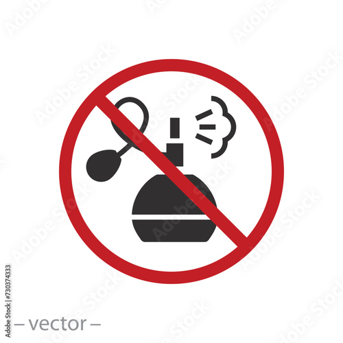 aroma free icon, no scent, smell absence concept, does not contain odor, flat symbol on white background - vector illustration