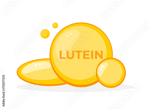 Lutein. Vitamin complex. Food for good vision. Vector illustration.
