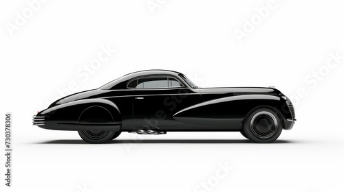 A retro black car on a white background, isolated © Orxan