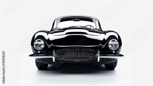 A retro black car on a white background  isolated