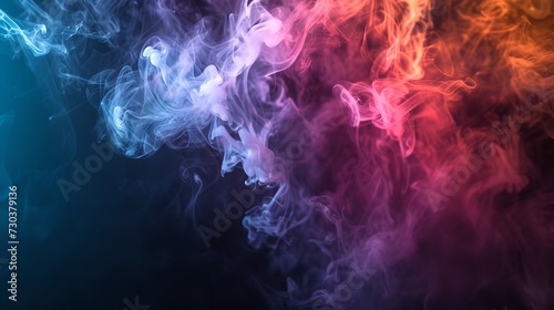 Colorful Wave of Smoke on a Black Background