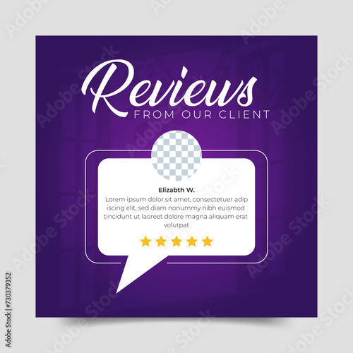  Client testimonials template and star rating section vector, Customer feedback review or testimonial layout section vector.