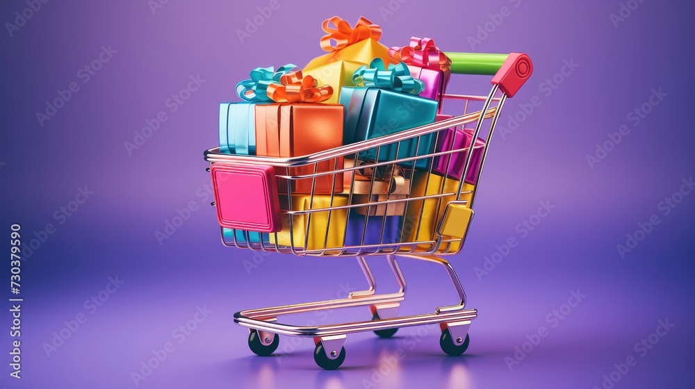Celebration Colorful Gift Boxes Shopping, Background HD, Illustrations