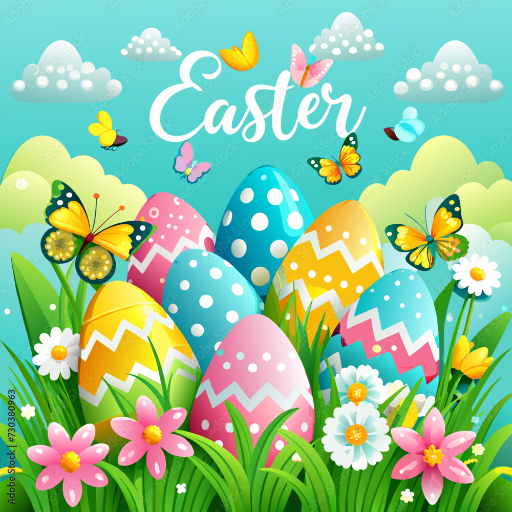 happy easter day illustrations for your next project