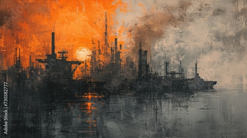 Painting of port. 