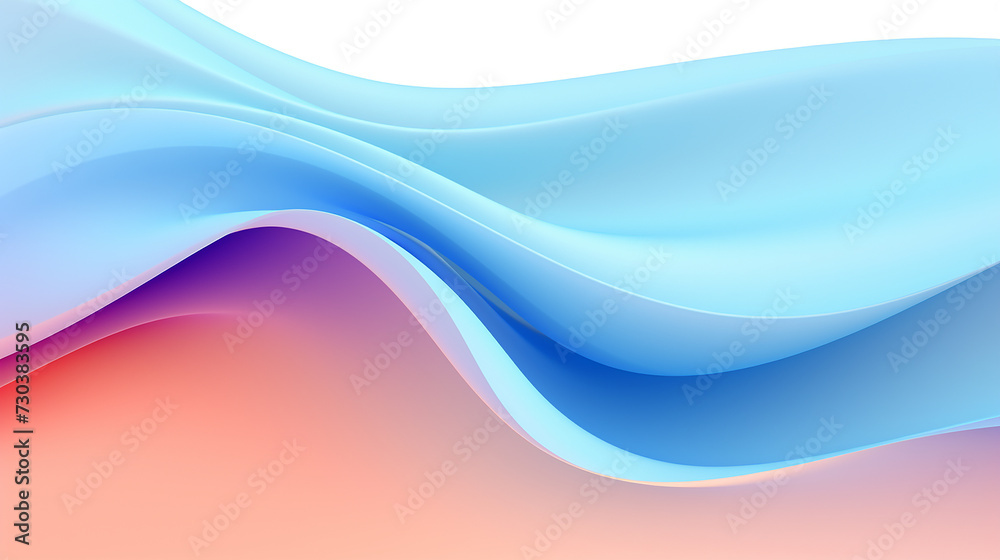 Fototapeta premium Abstract White, Blue and Pink Waves Background Illustration With Soft Light and Shadows Created With Generative AI Technology