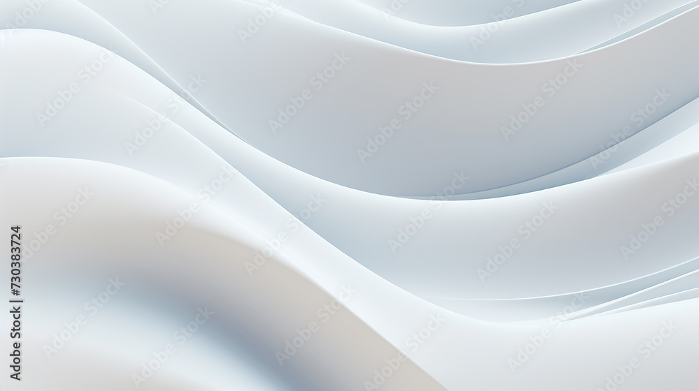 Abstract White Waves Background Illustration With Soft Light and Shadows Created With Generative AI Technology
