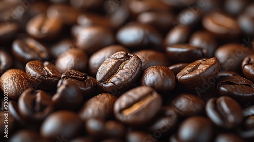 Coffee Beans Close-Up, Rich and warm close-ups of coffee beans, showcasing their texture and aroma.