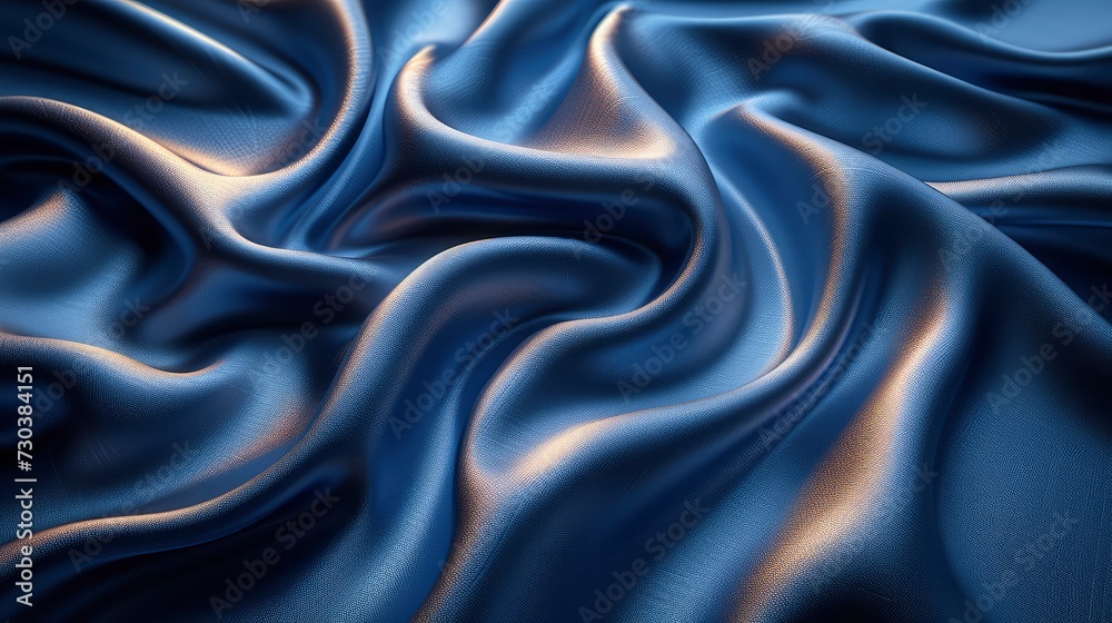 Dark Blue Silk Satin Soft Folds, Background HD, Illustrations