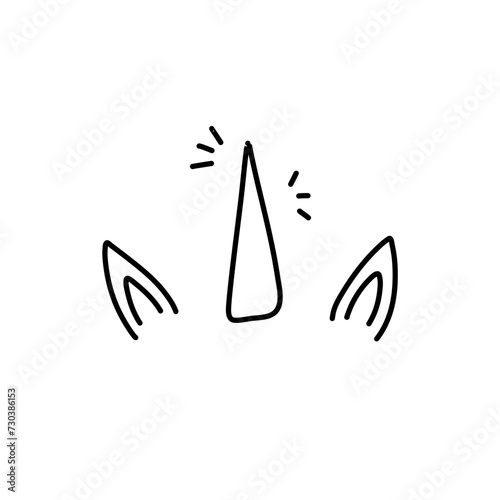 Unicorn horn with ears and sparkles