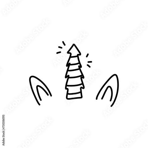 Unicorn horn with ears and sparkles
