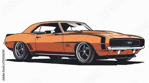 Vector illustration depicting an American muscle car © Orxan