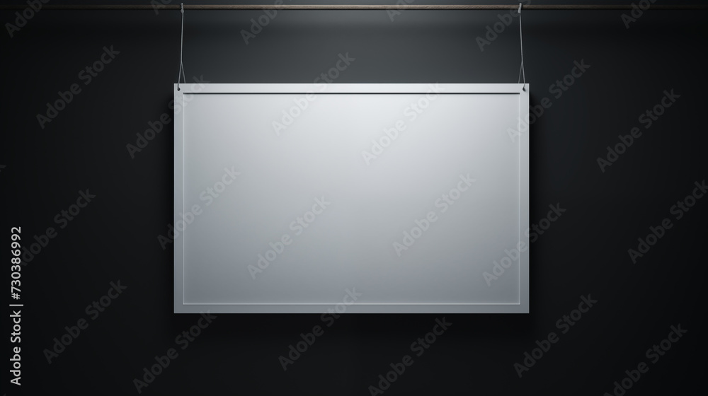 Empty whiteboard on a black background. Empty whiteboard on a black background.