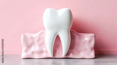 Tooth and root model, Dental treatmant and hygiene concept photo