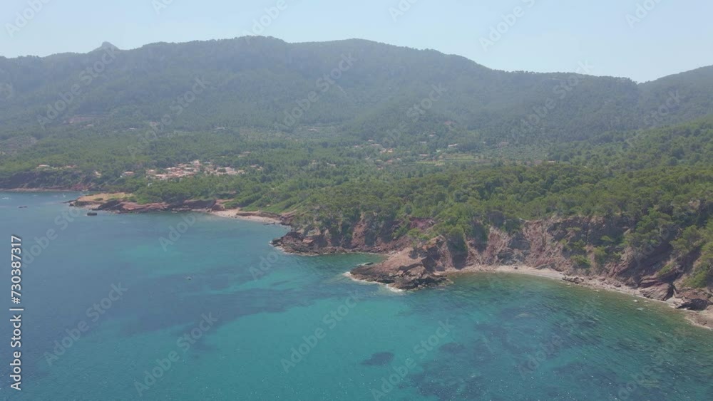 mountains mallorca in summer sea coast tramuntana
