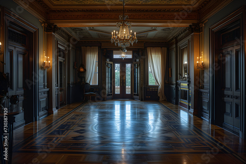 Interior hall of old money, real estate, english country house, stately home, aristicrat, noble, lord, country house, manor, downton abbey