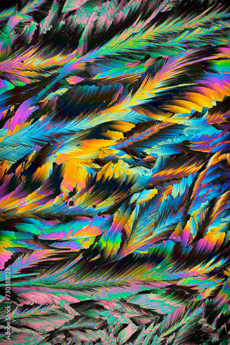 Abstract colorful feather texture for vibrant designs photo