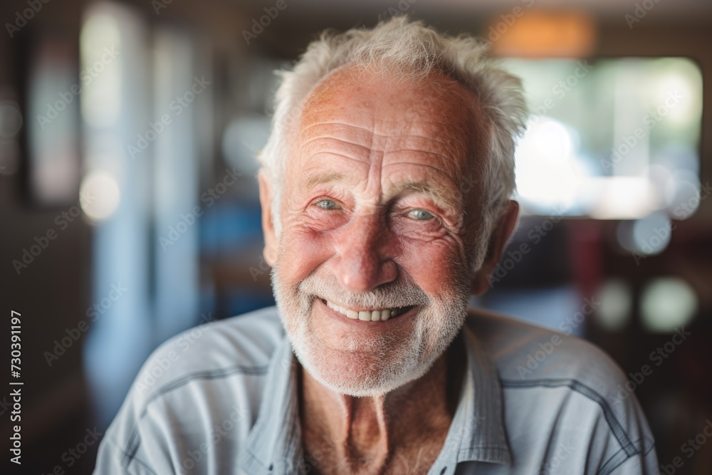 Smiling portrait of a senior man in a nursing home Smiling portrait of a senior man in a nursing home