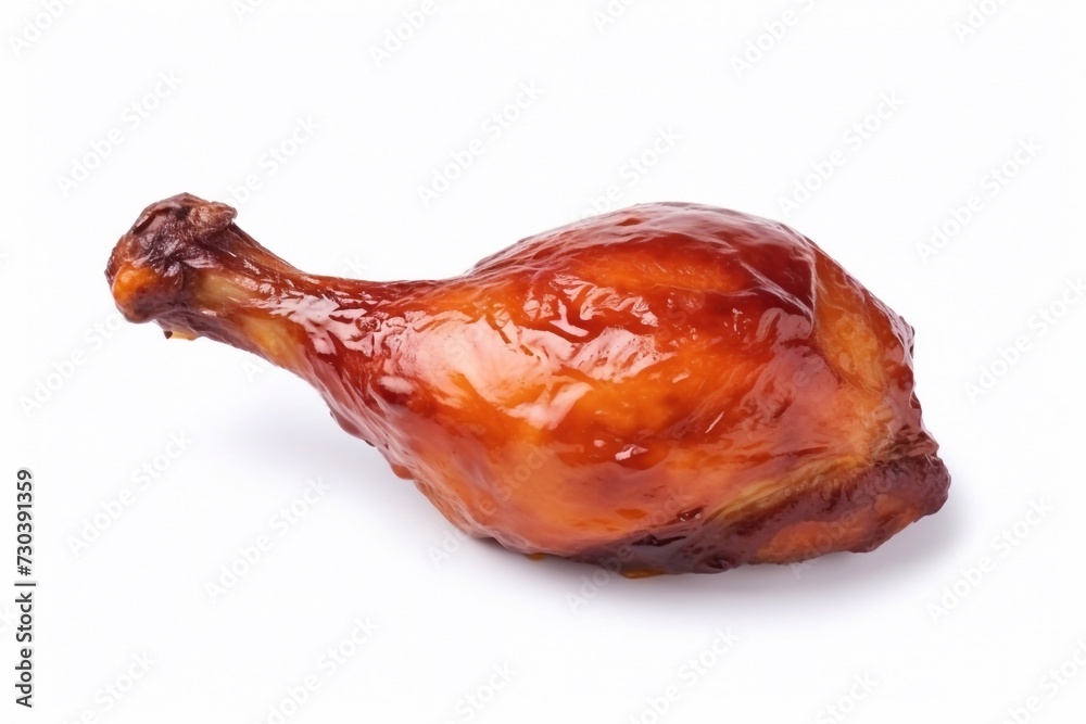 Delicious smoked chicken leg, isolated on white background Delicious smoked chicken leg, isolated on white background
