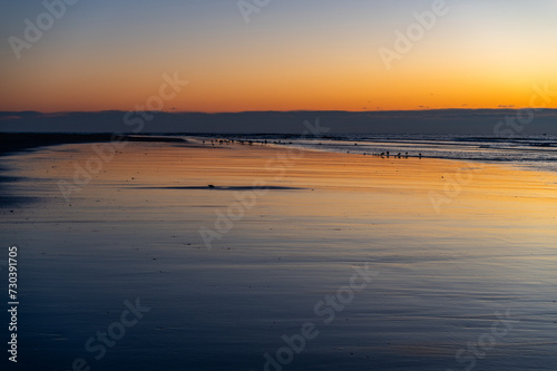 Wind Lines in Beach Sand  at Twilight