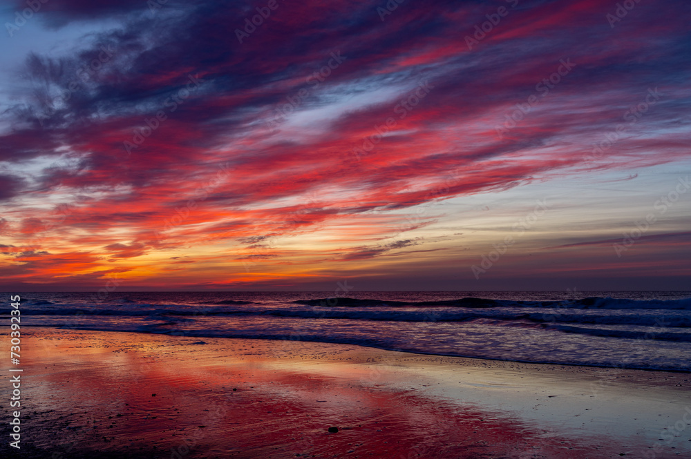 Colorful Twilight Clouds over the Sea