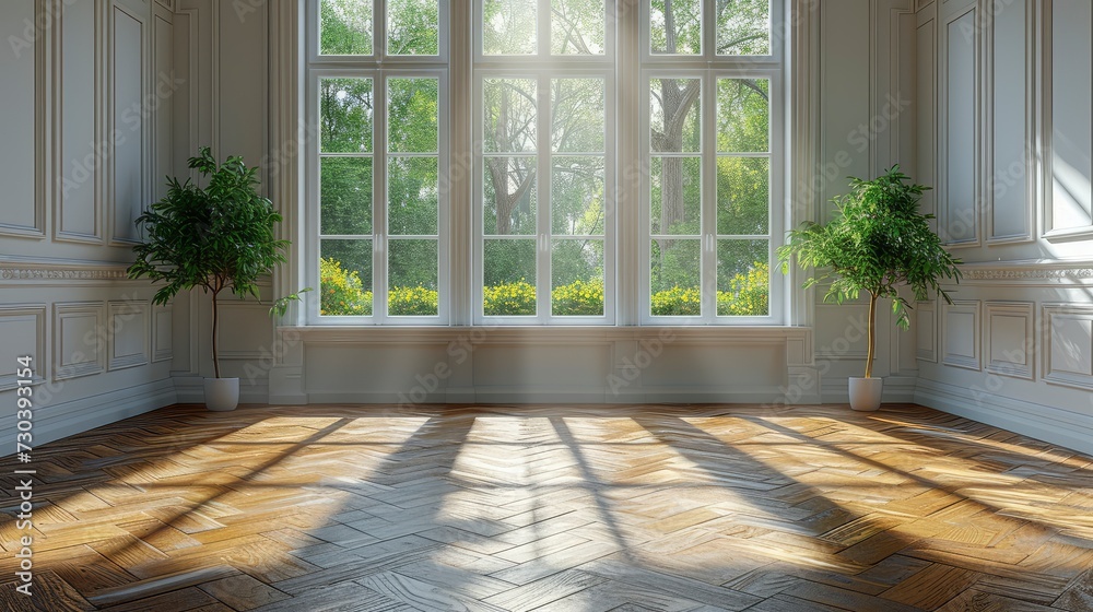 Fototapeta premium Light Window Shines On Wall, Background HD, Illustrations