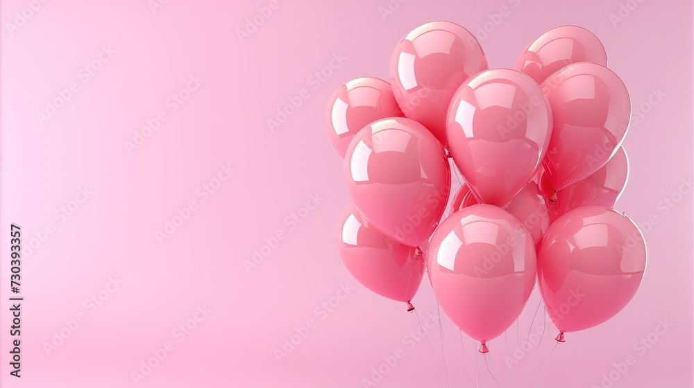 pink balloons flying
