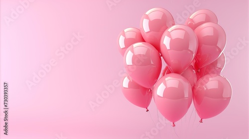 pink balloons flying
