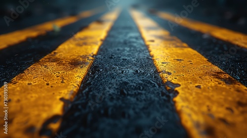 Lines On Road Asphalt Yellow Traffic, Background HD, Illustrations