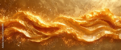 Luxury Golden Color Abstract Wave Background, Background HD, Illustrations