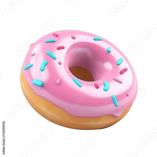 3d doughnut isolated on transparent background, png