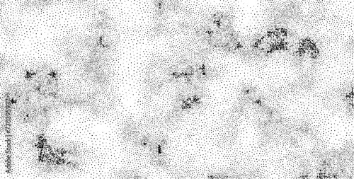 Snow, stars, twinkling lights, rain drops on black background. Abstract vector noise. Small particles of debris and dust. Distressed uneven grunge texture overlay.
