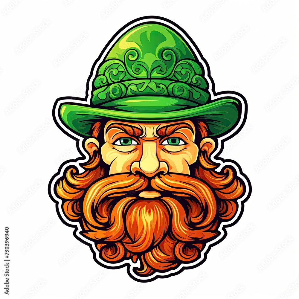 Saint Patrick's Leprechaun. Sticker design isolated on white background. Ai Generative Saint Patrick's Leprechaun. Sticker design isolated on white background. Ai Generative