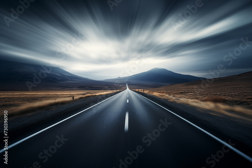 Motion Blurred Empty Rural Road © Tigarto