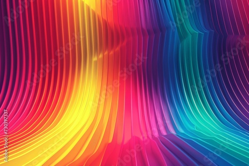 Vibrant strip rainbow colorful glimmer swirls, motley curves color explosion. Neon circle diverse. Abstract green wallpaper gradient pattern. technicolor waves spirals background