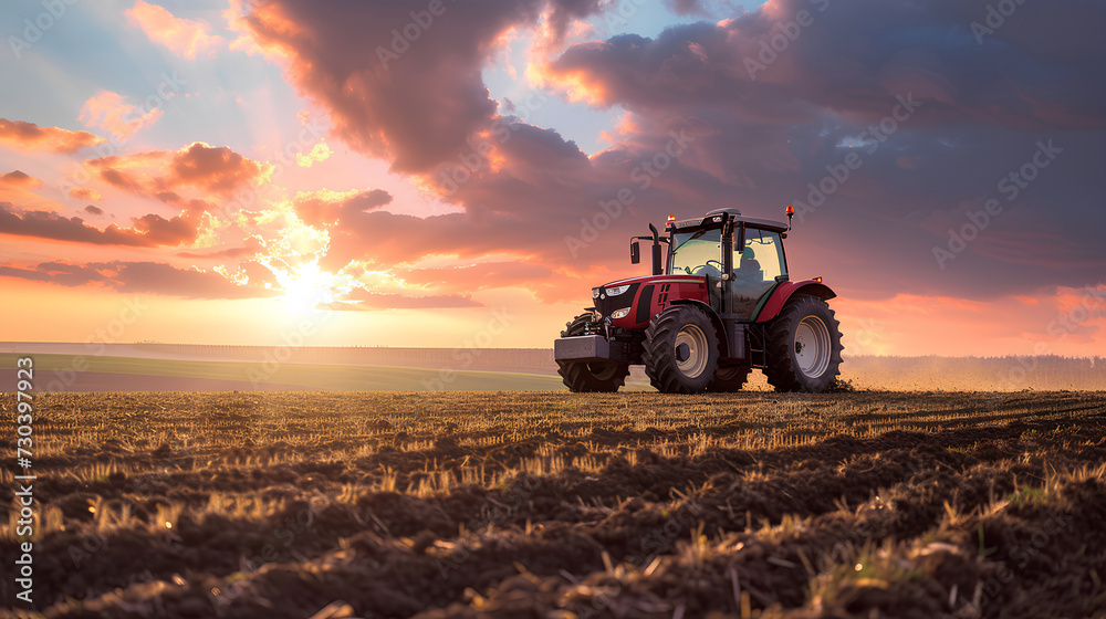 Agricultural worker with a tractor in the field. Agricultural worker with a tractor in the field.
