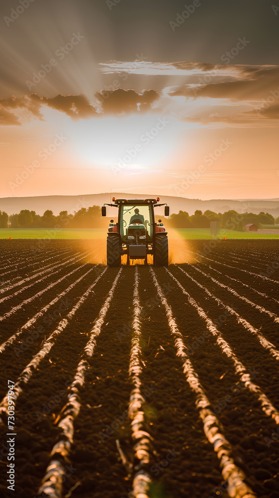Agricultural worker with a tractor in the field. Agricultural worker with a tractor in the field.