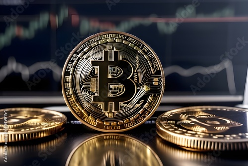 Bitcoin background. Digital Cryptocurrency.