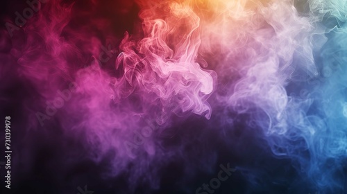 Abstract Color Smoke on Vintage Black Backdrop © Waqas