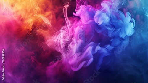 Abstract Colorful Blue Smoke Background