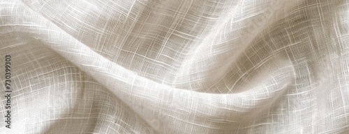 light linen fiber fabric texture white woven background 