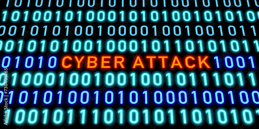 Cyber attack, binary code, zero and one, computer system. Cyber ttack warning sign on screen. System message, cyber crime, hacking, threat, network security, computer virus. Cyber attack, binary code, zero and one, computer system. Cyber ttack warning sign on screen. System message, cyber crime, hacking, threat, network security, computer virus.